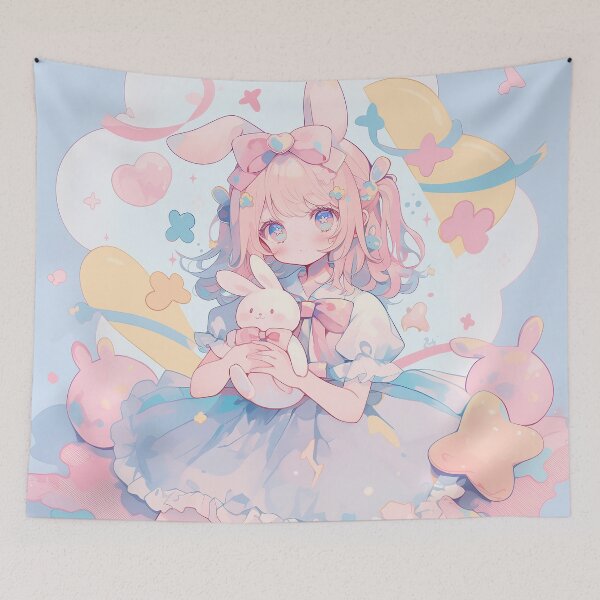 Item preview, Kawaii Bunny Girl Pastel Anime Aesthetic designed and sold by Kawai Anime Shop.