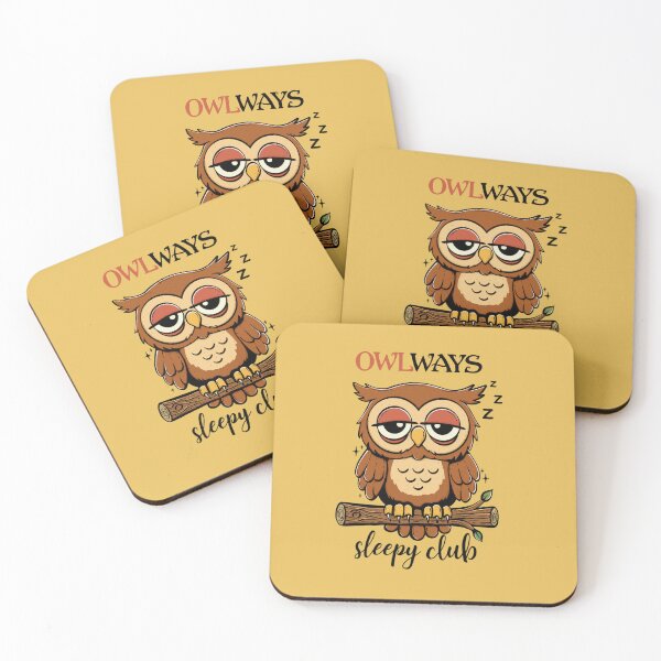 Item preview, Owlways Sleepy Club Cute Owl designed and sold by Lorena Tiana.
