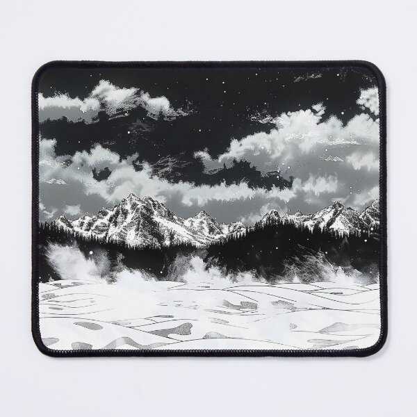 Item preview, snowcapped peaks piercing through a swirling veil of snow. designed and sold by CheerForGoods.