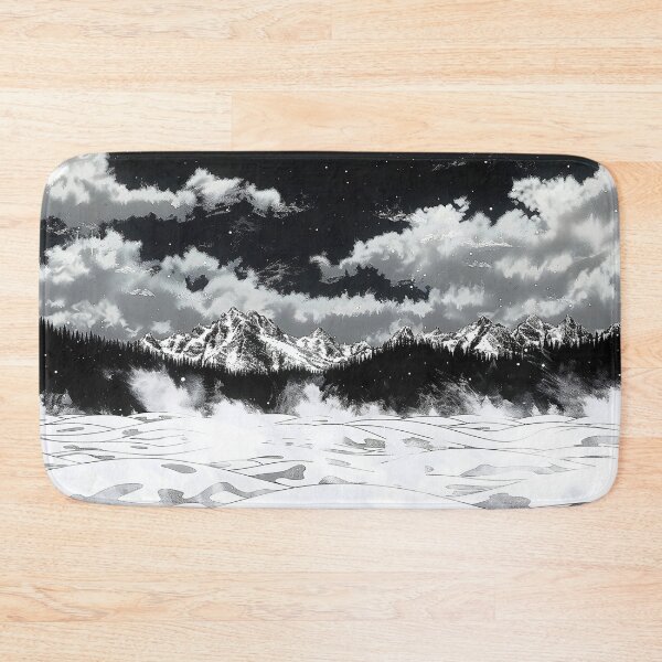 Item preview, snowcapped peaks piercing through a swirling veil of snow. designed and sold by CheerForGoods.