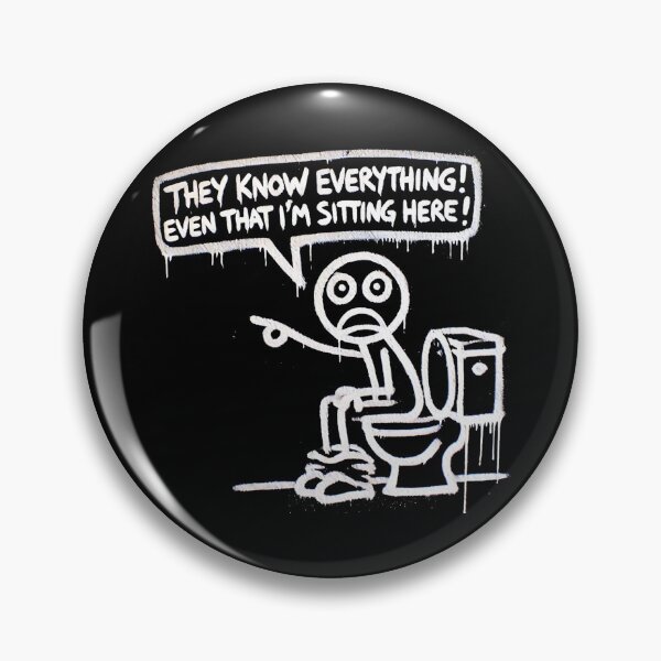 Item preview, They know everything, doodle, humor, restroom philosophy designed and sold by KayUweRott.