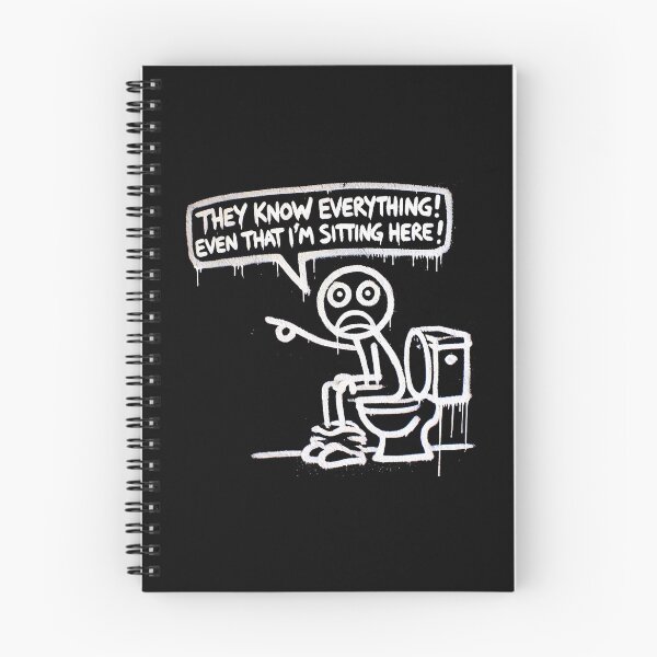 Item preview, They know everything, doodle, humor, restroom philosophy designed and sold by KayUweRott.