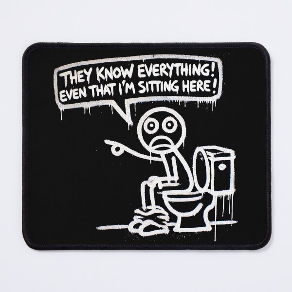 Item preview, They know everything, doodle, humor, restroom philosophy designed and sold by KayUweRott.