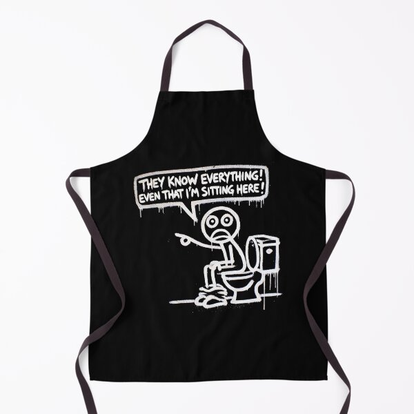 Item preview, They know everything, doodle, humor, restroom philosophy designed and sold by KayUweRott.
