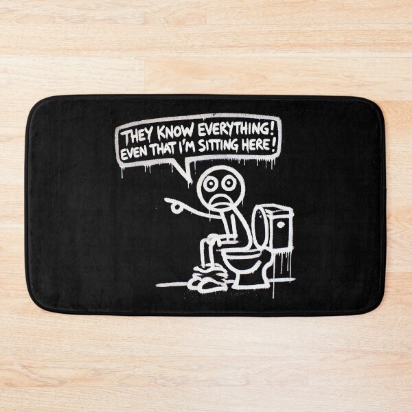 Item preview, They know everything, doodle, humor, restroom philosophy designed and sold by KayUweRott.