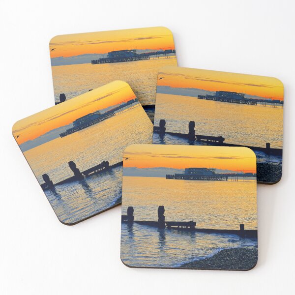 Item preview, Sunset and a pier in Sussex, England designed and sold by Foundry88.