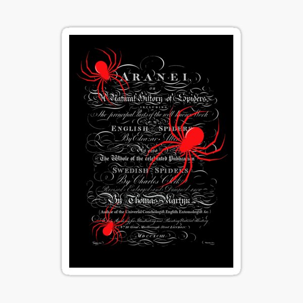 Item preview, Natural History Title Page Spiders penwork calligraphy designed and sold by Pixelchicken.