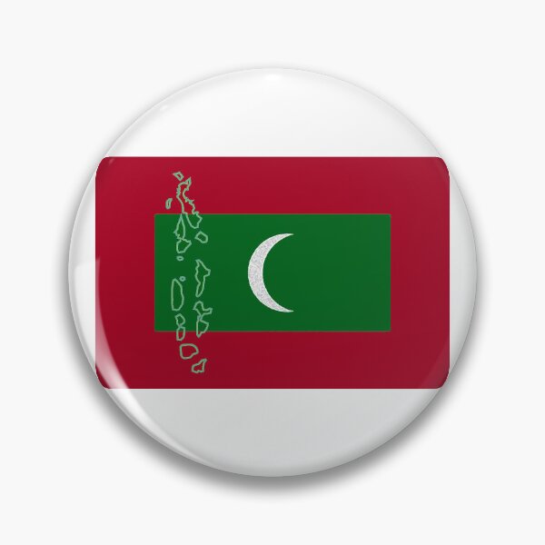 Item preview, Maldive Flag with Map of the Maldive Islands designed and sold by Havocgirl.