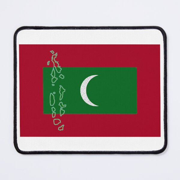 Item preview, Maldive Flag with Map of the Maldive Islands designed and sold by Havocgirl.