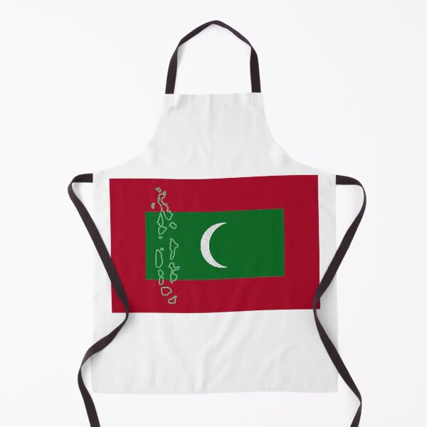 Item preview, Maldive Flag with Map of the Maldive Islands designed and sold by Havocgirl.