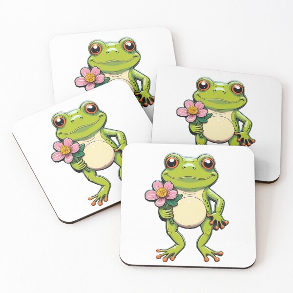 Item preview, Frog holding a flower designed and sold by Trixeroks.