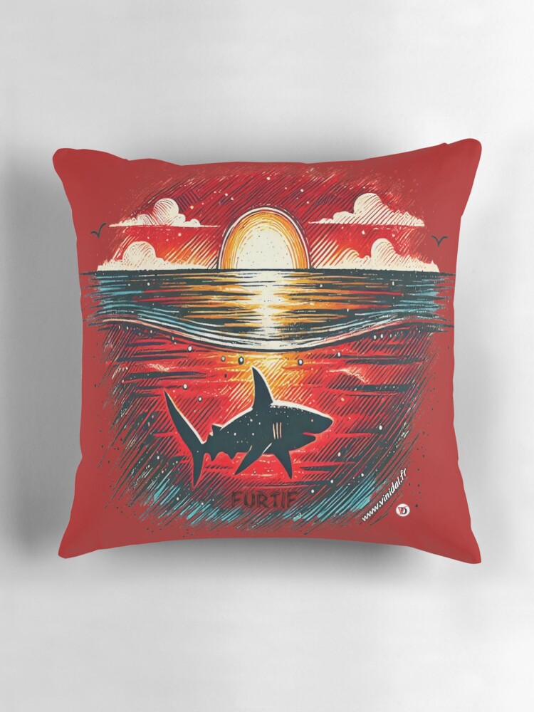 Aperçu 3 sur 4. Coussin avec l'œuvre Furtif. créée et vendue par Vinidal.