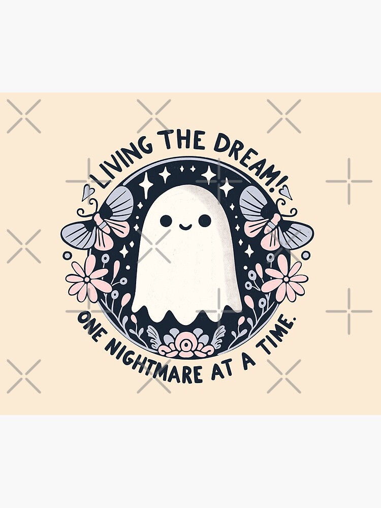 Thumbnail 5 von 5, Mauspad, Living the dream - cute ghost designt und verkauft von Itouchedabee.