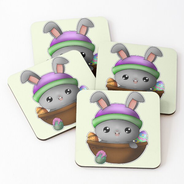 Item preview, Grey bunny easter eggs designed and sold by Drawersofdraw.