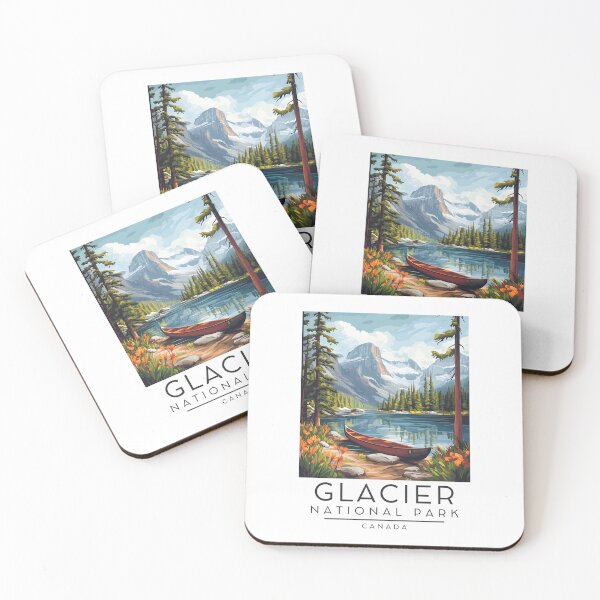 Item preview, Ilustración vintage del Parque Nacional Glaciar, Canadá designed and sold by GoodOldVintage.