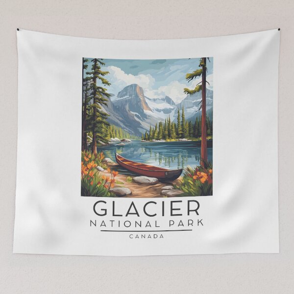 Item preview, A Vintage Illustration of Glacier National Park - Canada  designed and sold by GoodOldVintage.