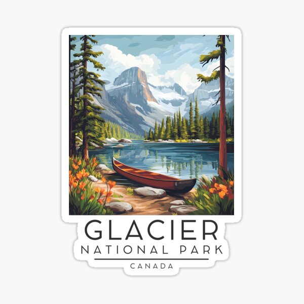 Item preview, A Vintage Illustration of Glacier National Park - Canada  designed and sold by GoodOldVintage.