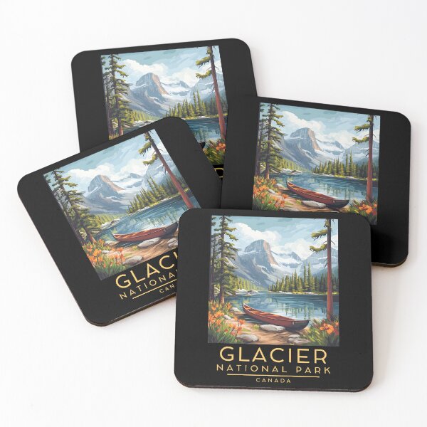 Item preview, A Vintage Illustration of Glacier National Park - Canada  designed and sold by GoodOldVintage.