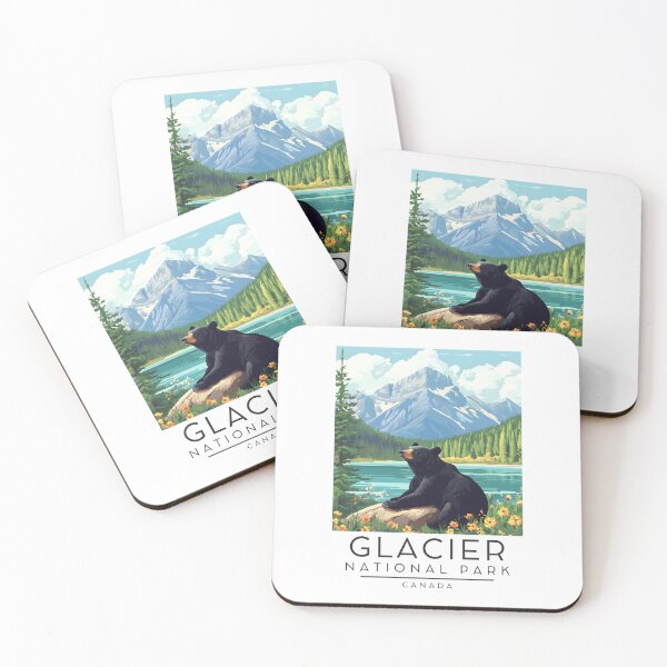 Item preview, Ilustración vintage del Parque Nacional Glaciar, Canadá designed and sold by GoodOldVintage.