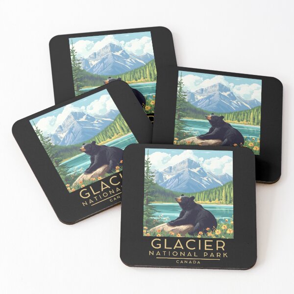 Item preview, Ilustración vintage del Parque Nacional Glaciar, Canadá designed and sold by GoodOldVintage.