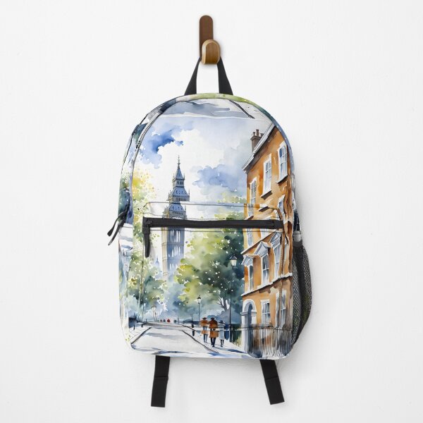 Item preview, Watercolour style London scene, iconic view of London skyline London Eye Big Ben The Shard designed and sold by Coolparrotgirl.