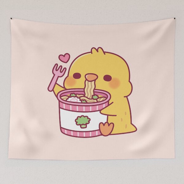 Item preview, Cute Chick Loves Instant Ramen Noodles designed and sold by rustydoodle.