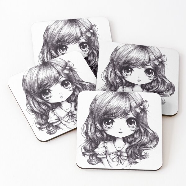 Item preview, Cute Anime Girl Ink-Style designed and sold by InkDreamMotion.