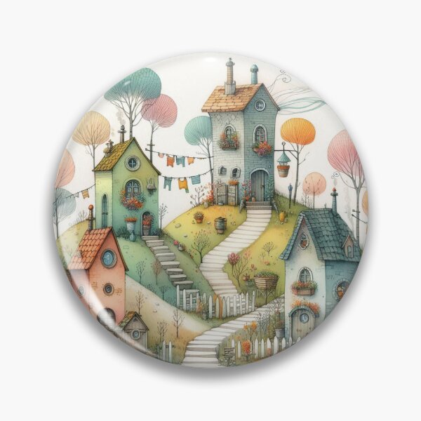 Item preview, Charming Village on a Tranquil Day designed and sold by Beyondnote-Art.