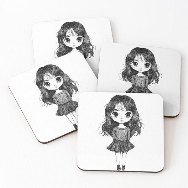 Item preview, Chibi Anime Girl Dark Ink-Style designed and sold by InkDreamMotion.