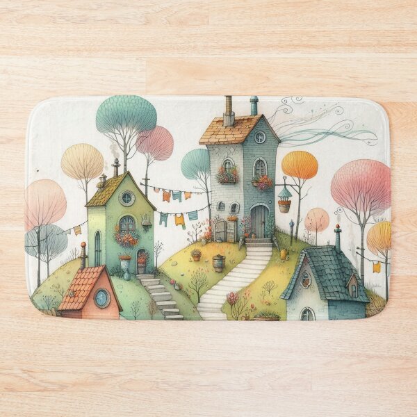 Item preview, Charming Village on a Tranquil Day designed and sold by Beyondnote-Art.