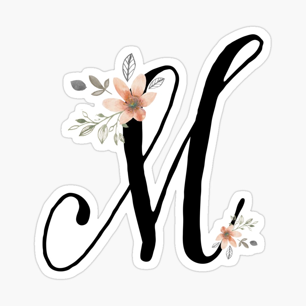 Floral M Monogram Art Print by TheTeeMachine