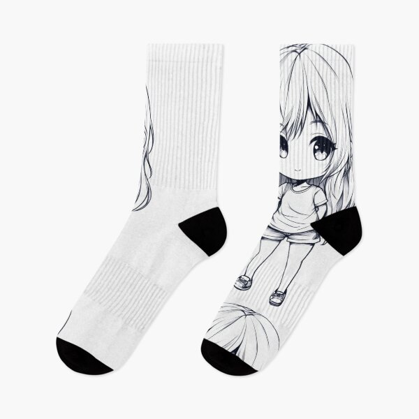Item preview, Chibi Anime Girl with Long Hair Hand Drawn designed and sold by InkDreamMotion.