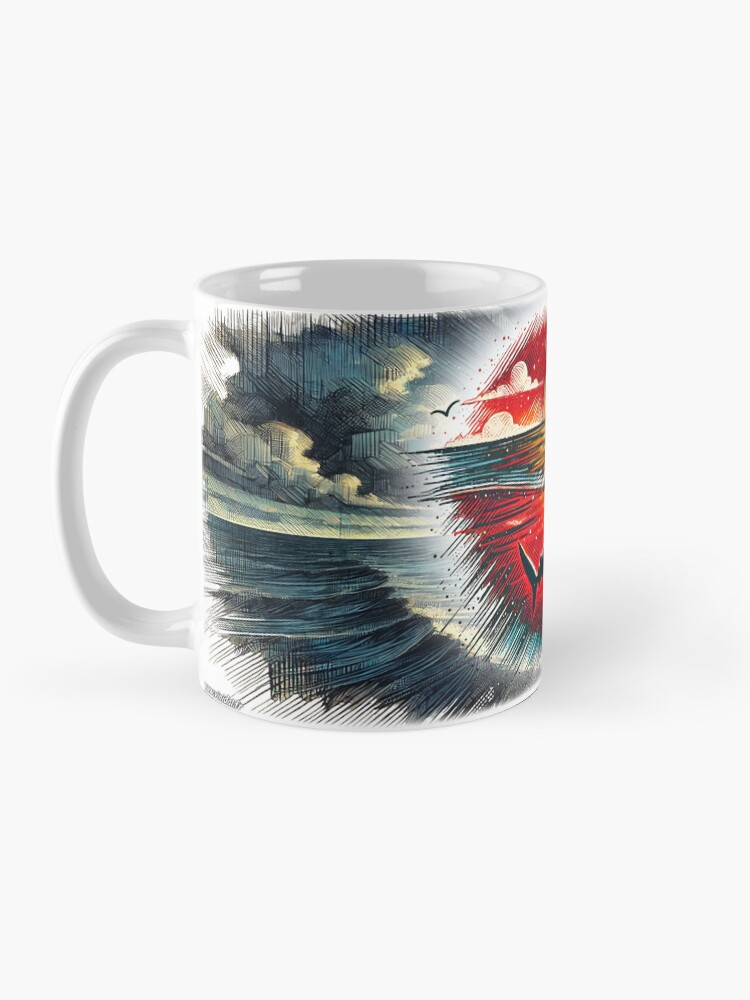 Aperçu 3 sur 6. Mug à café avec l'œuvre Furtif. Modèle N°2. créée et vendue par Vinidal.