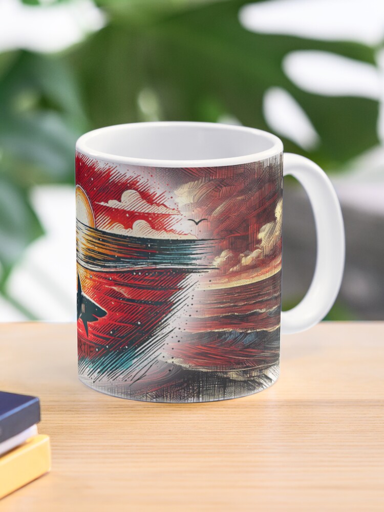 Aperçu 1 sur 6. Mug à café avec l'œuvre Furtif. Modèle N°2. créée et vendue par Vinidal.