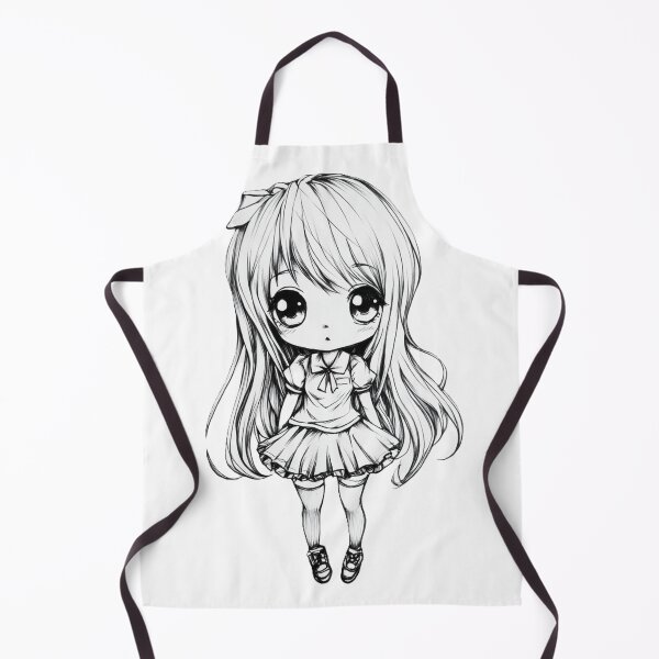 Item preview, Chibi Anime Girl with Skirt Hand Drawn designed and sold by InkDreamMotion.