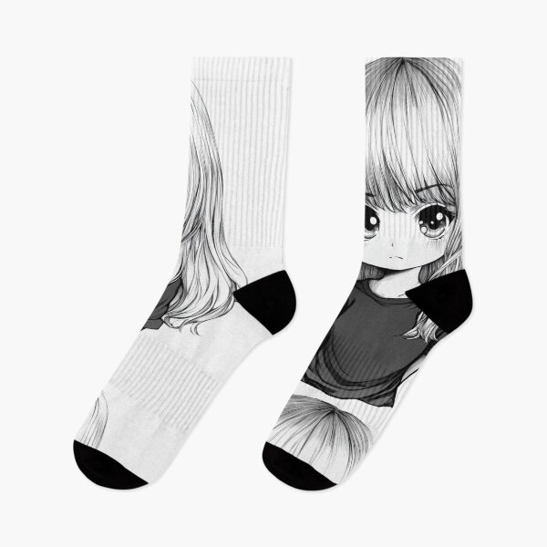 Item preview, Shy Chibi Anime Girl Hand Drawn designed and sold by InkDreamMotion.