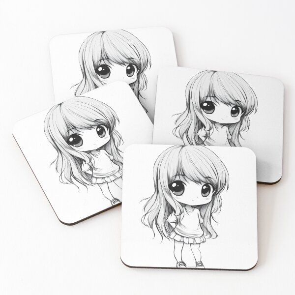 Item preview, Adorable Chibi Anime Girl Hand Drawn designed and sold by InkDreamMotion.