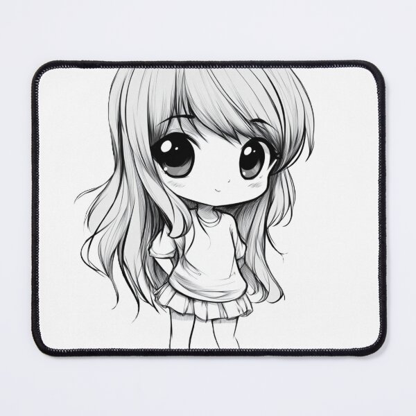 Item preview, Adorable Chibi Anime Girl Hand Drawn designed and sold by InkDreamMotion.