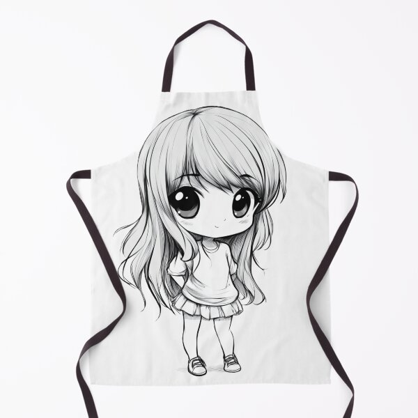 Item preview, Adorable Chibi Anime Girl Hand Drawn designed and sold by InkDreamMotion.