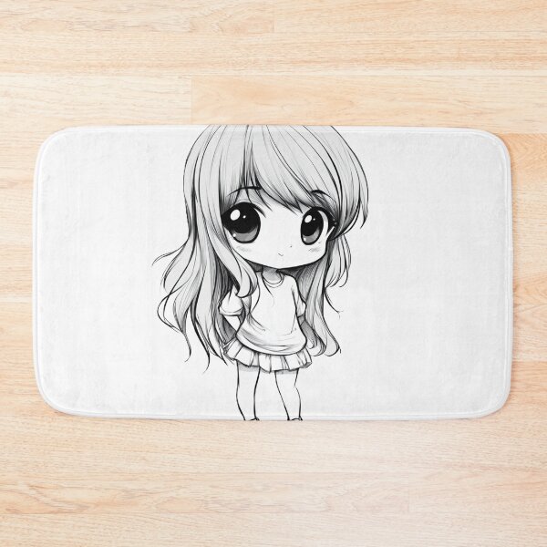 Item preview, Adorable Chibi Anime Girl Hand Drawn designed and sold by InkDreamMotion.