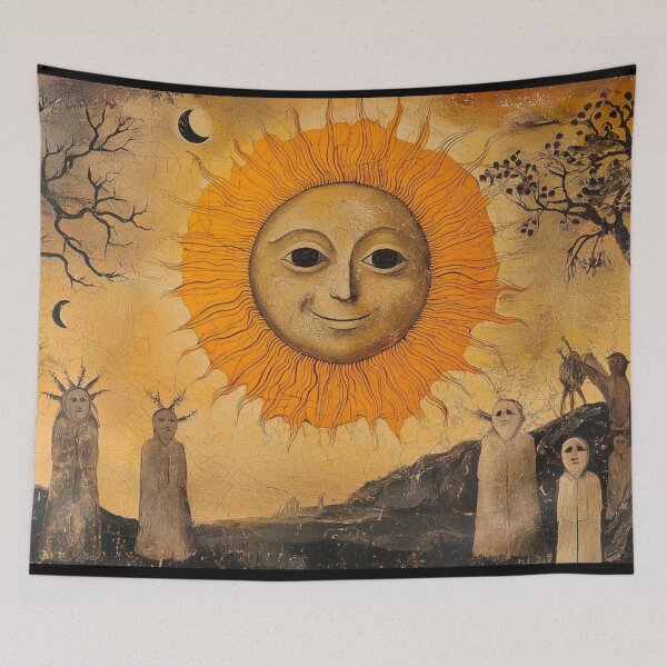 Item preview, Ancient Sun Cult: Weird, Strange, Medieval Digital Painting designed and sold by Fantasy Masterpiece.