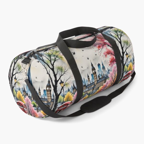 Item preview, Watercolour style London scene, iconic view of London skyline London Eye Big Ben The Shard designed and sold by Coolparrotgirl.