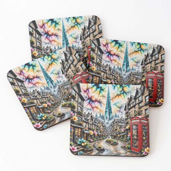 Item preview, Watercolour style London scene, iconic view of London skyline London Eye Big Ben The Shard designed and sold by Coolparrotgirl.