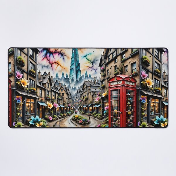 Item preview, Watercolour style London scene, iconic view of London skyline London Eye Big Ben The Shard designed and sold by Coolparrotgirl.