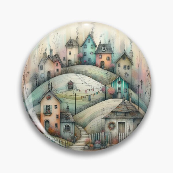 Item preview, Charming Village on a Tranquil Day designed and sold by Beyondnote-Art.
