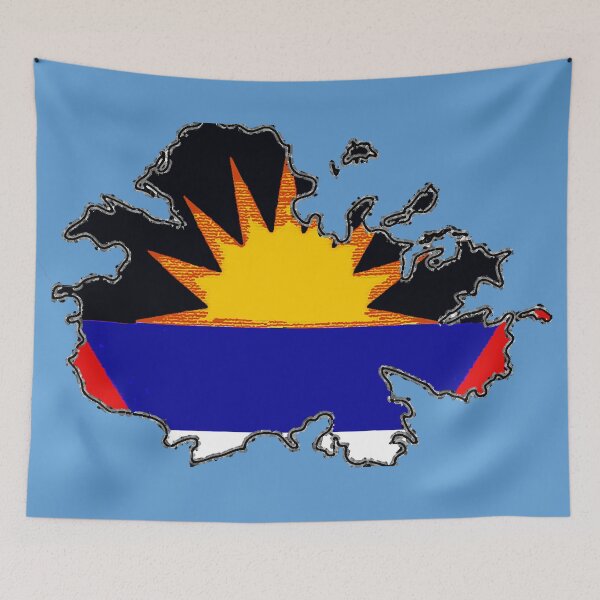 Item preview, Antigua Map with Antiguan Flag designed and sold by Havocgirl.