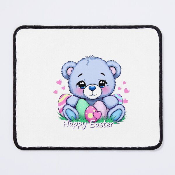 Item preview, Happy Easter, cute blue teddy bear with Easter eggs designed and sold by nicnacc.