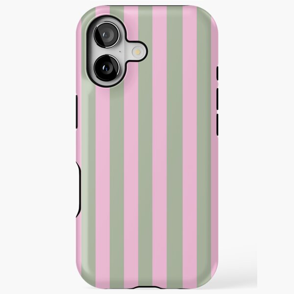 Pastel Green, Pastel Pink and White Stripes  iPhone Case
