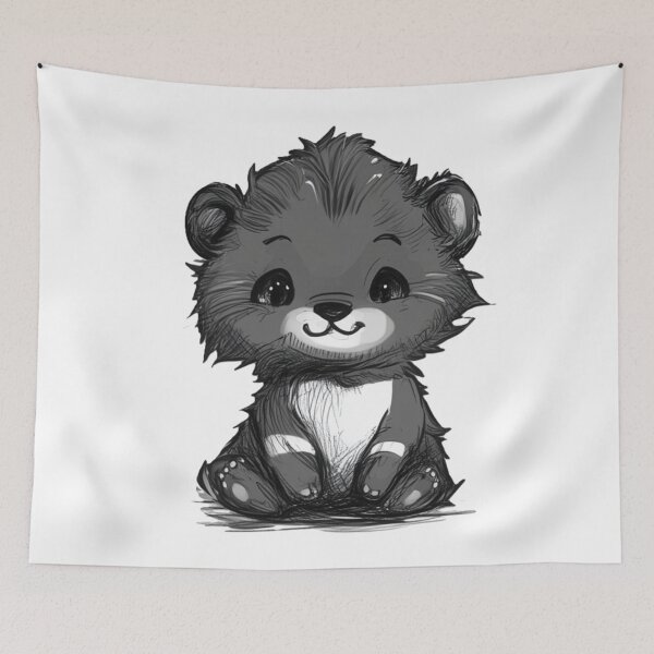 Item preview, Cute Chibi Bear Cub Ink Style designed and sold by InkDreamMotion.