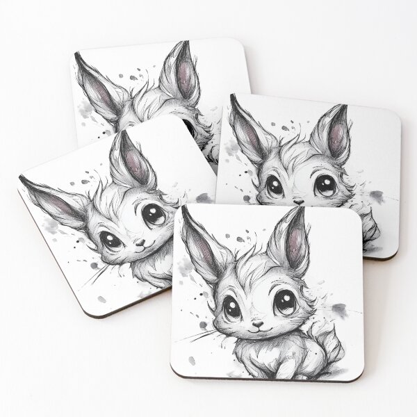 Item preview, Cute White Bunny Ink Style designed and sold by InkDreamMotion.